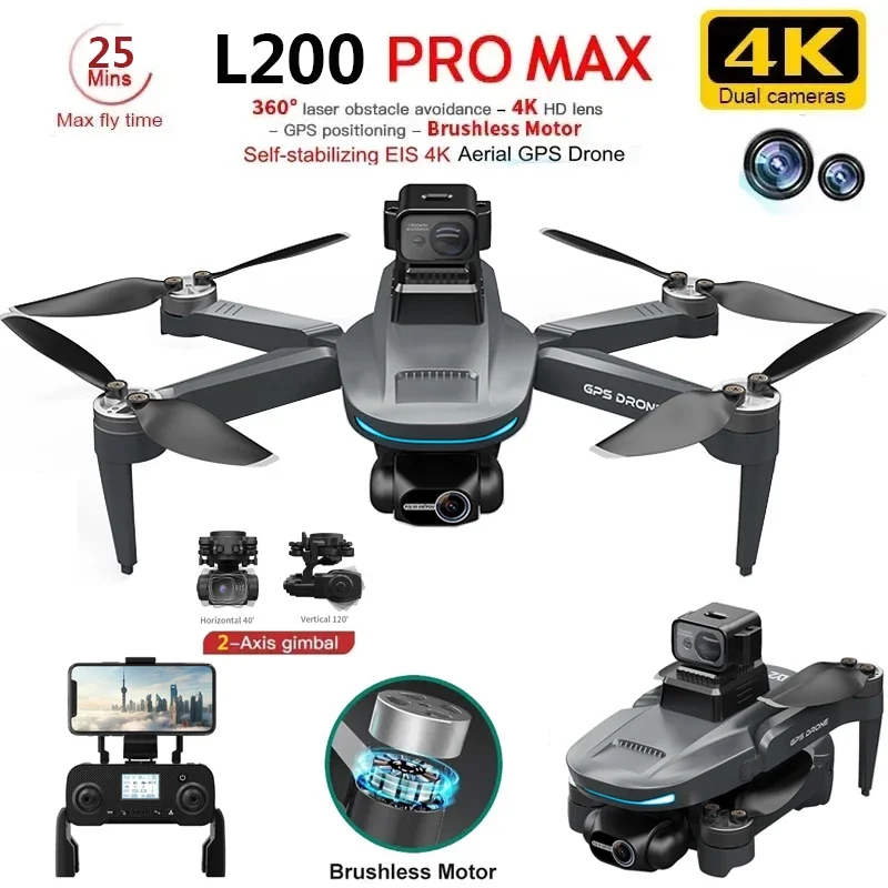 L200 PRO MAX Drone 4K 2-Axis P - Rc Helicopter Electric บทวิจารณ์และราคา