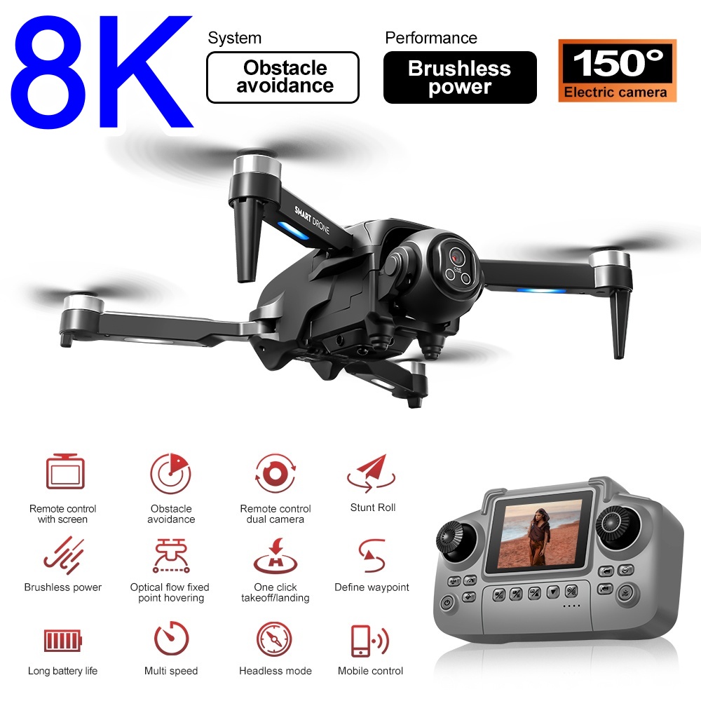Brushless 8K Drone With HD 150 - Rc Helicopter Large บทวิจารณ์และราคา