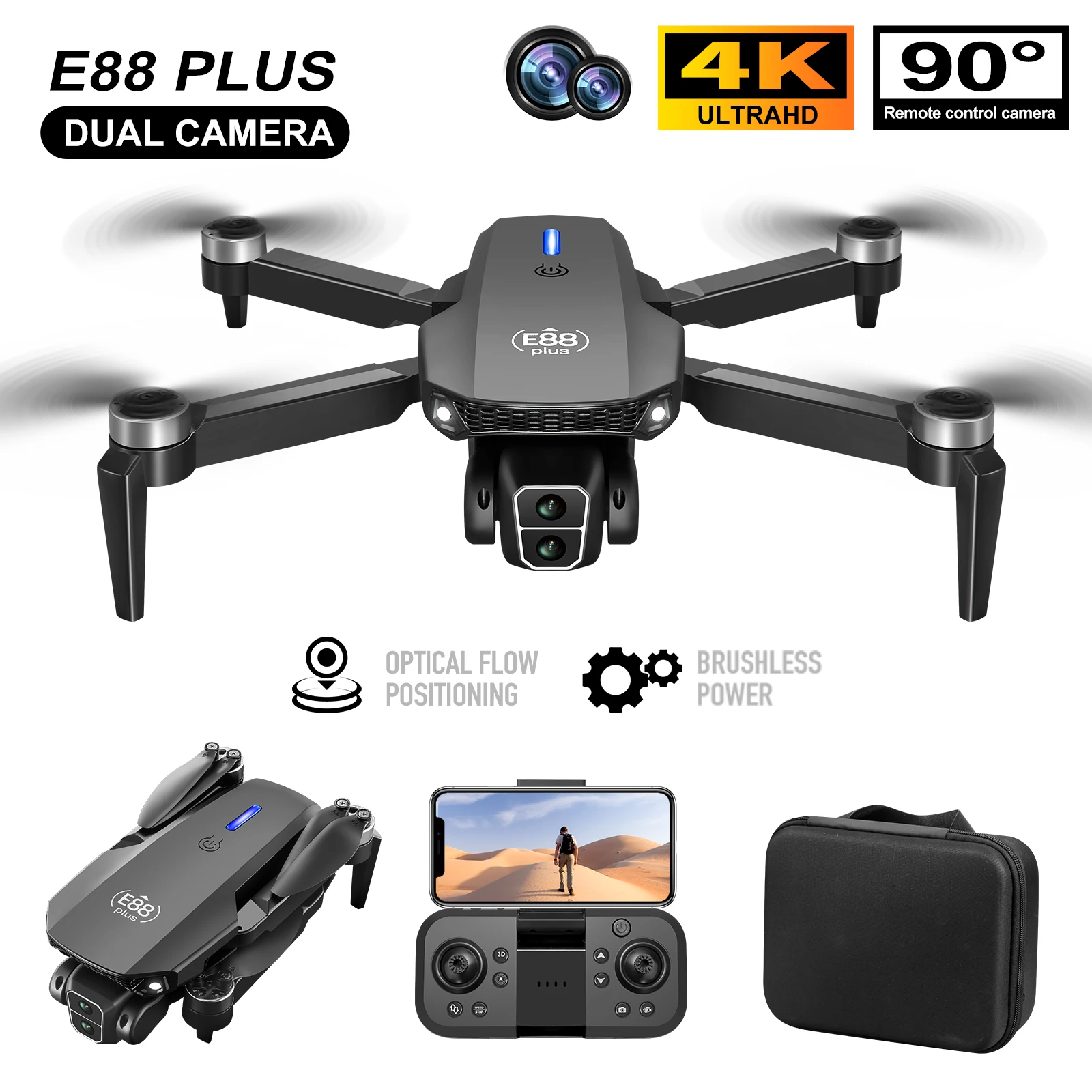 New E88 Plus Quadcopter Drone: - Rc Helicopter Electric บทวิจารณ์และราคา