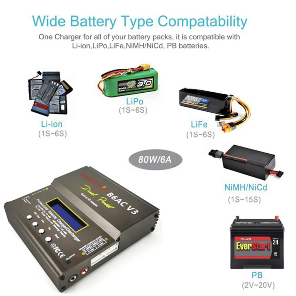 80W imax B6AC V3 Balance Charg - Rc Helicopter Charger บทวิจารณ์และราคา