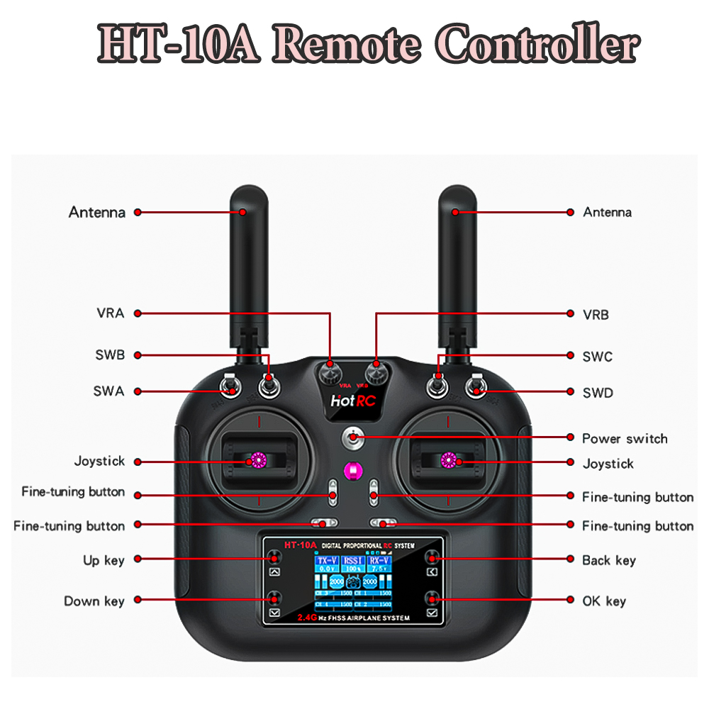 Hotrc HT-10A 2.4G 10CH Transmi - Rc Helicopter Battery บทวิจารณ์และราคา
