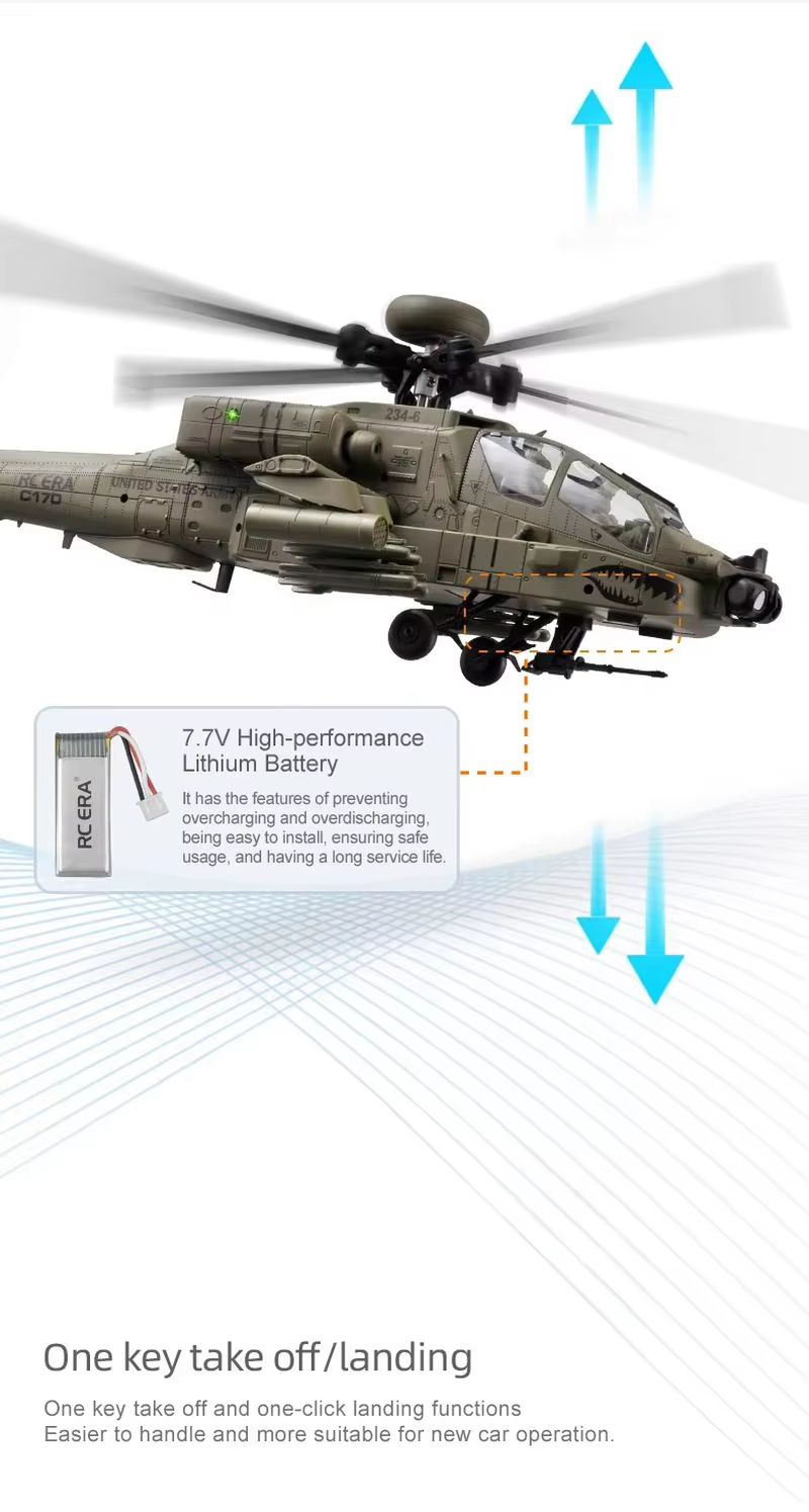 Rc Era Ah 64d Apache Helicopte - Rc Helicopter Single Rotor บทวิจารณ์และราคา